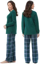 Heritage Plaid Thermal-Top Women's Pajamas - Family Set