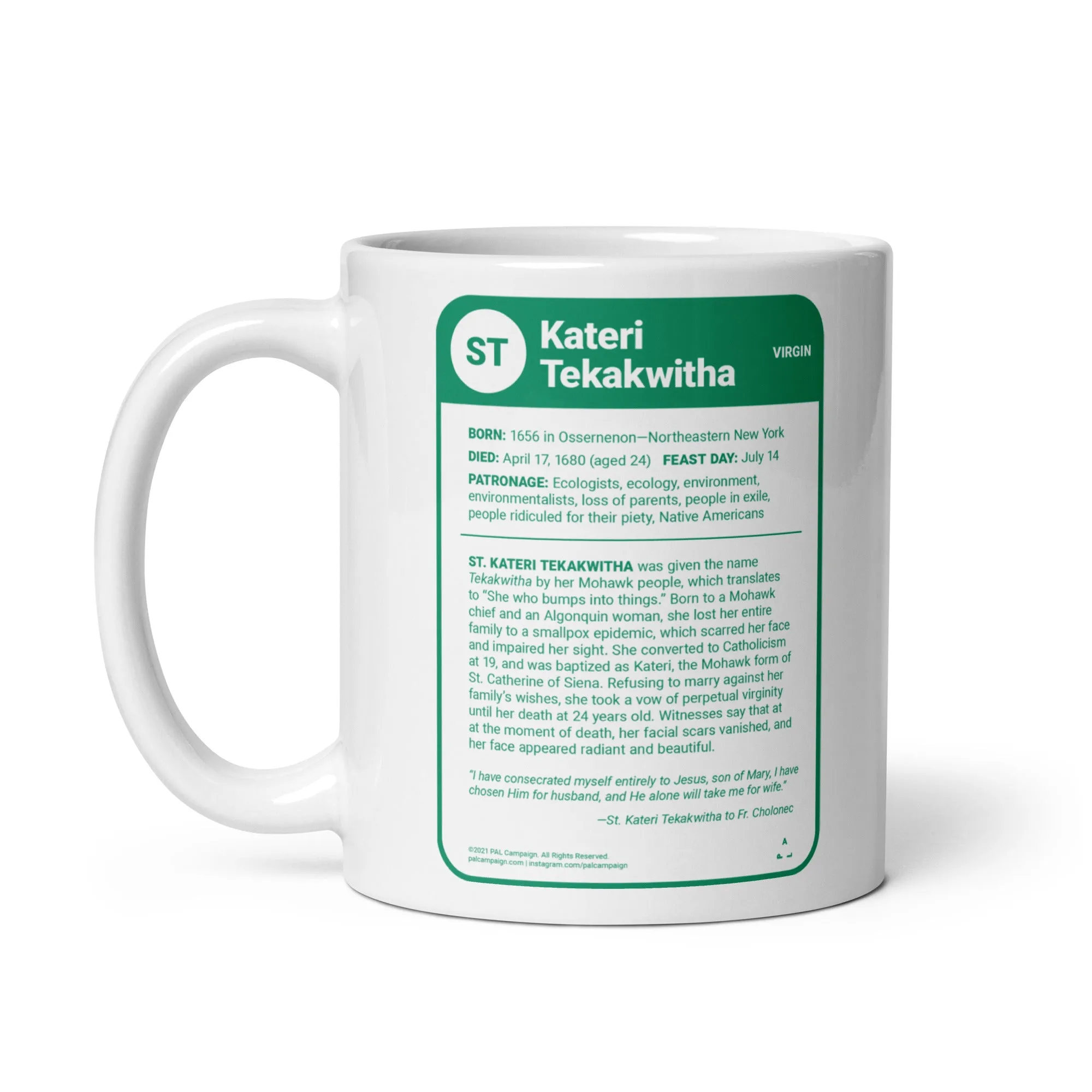 Kateri Tekakwitha Saint Card Mug