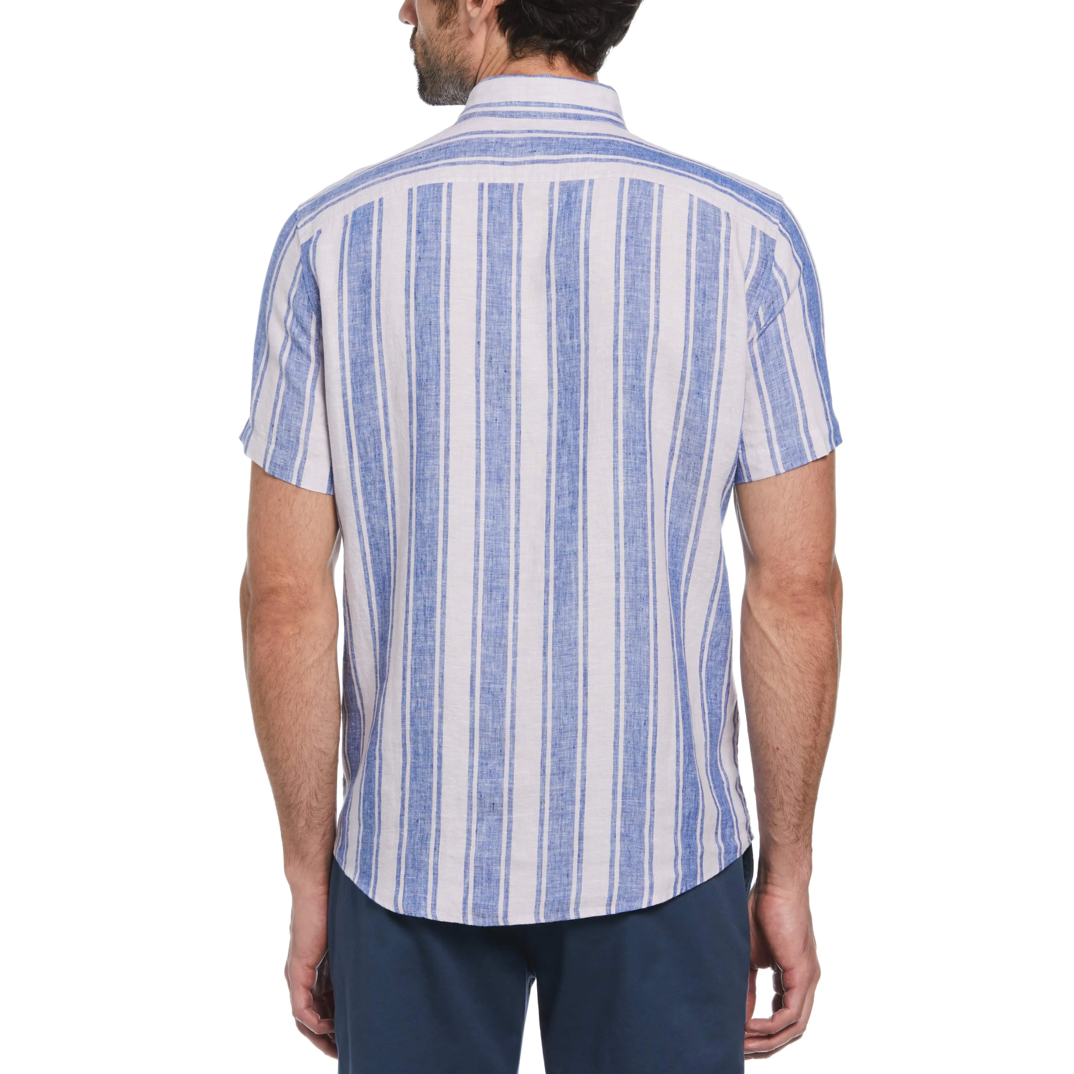 Linen Vertical Stripe Print Shirt