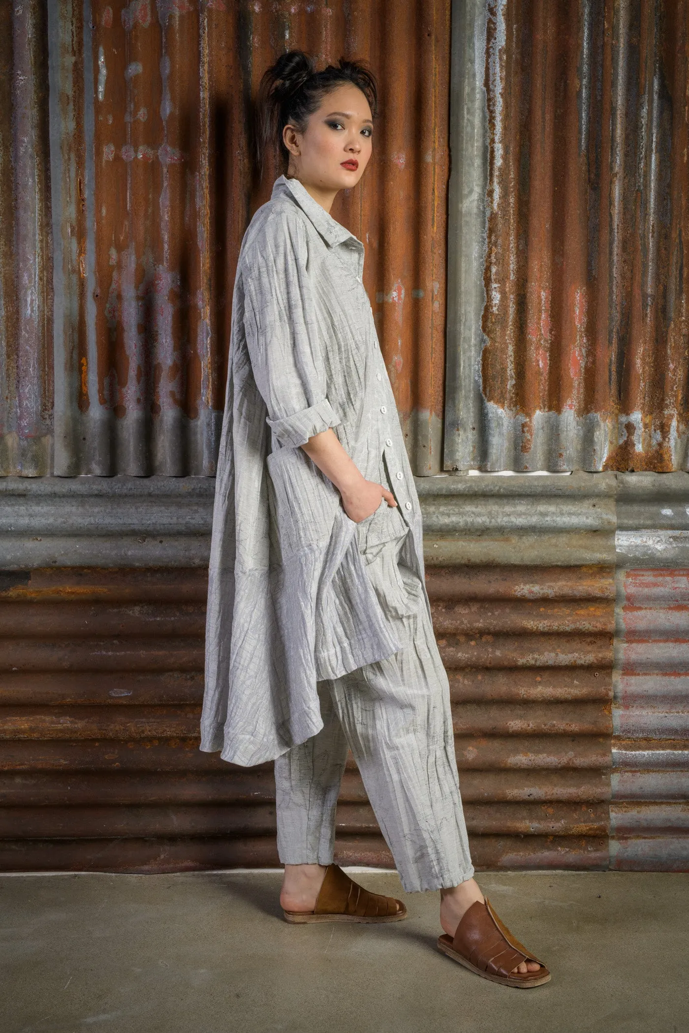 Long Dust Coat with Sunflowers Print