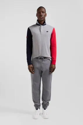 Maillot manches longues en coton gris coupe Regular