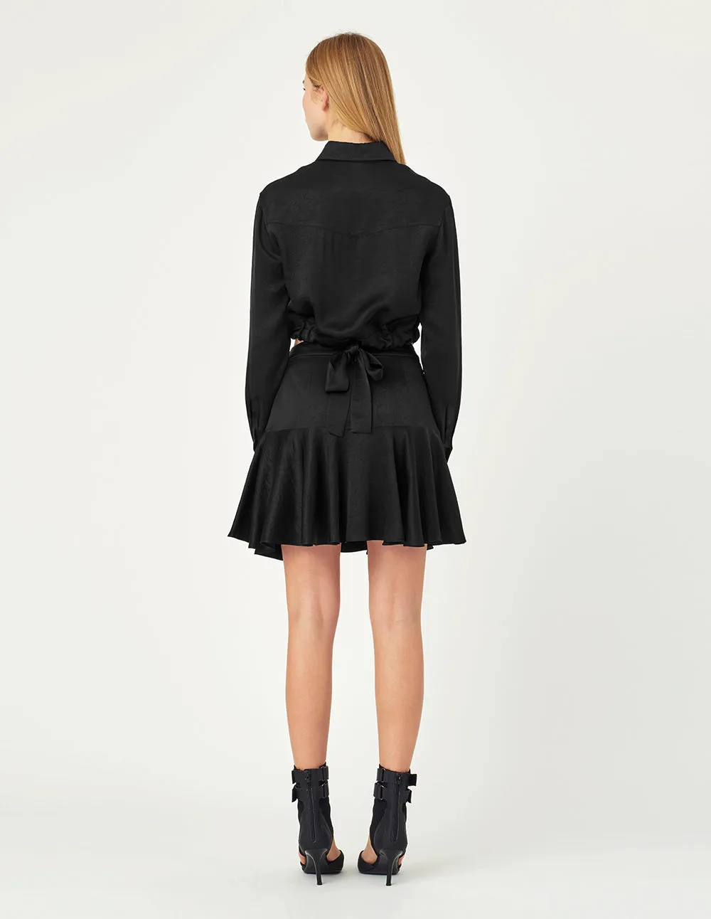 MARK FAST Women Tie Waist Cropped Shirt