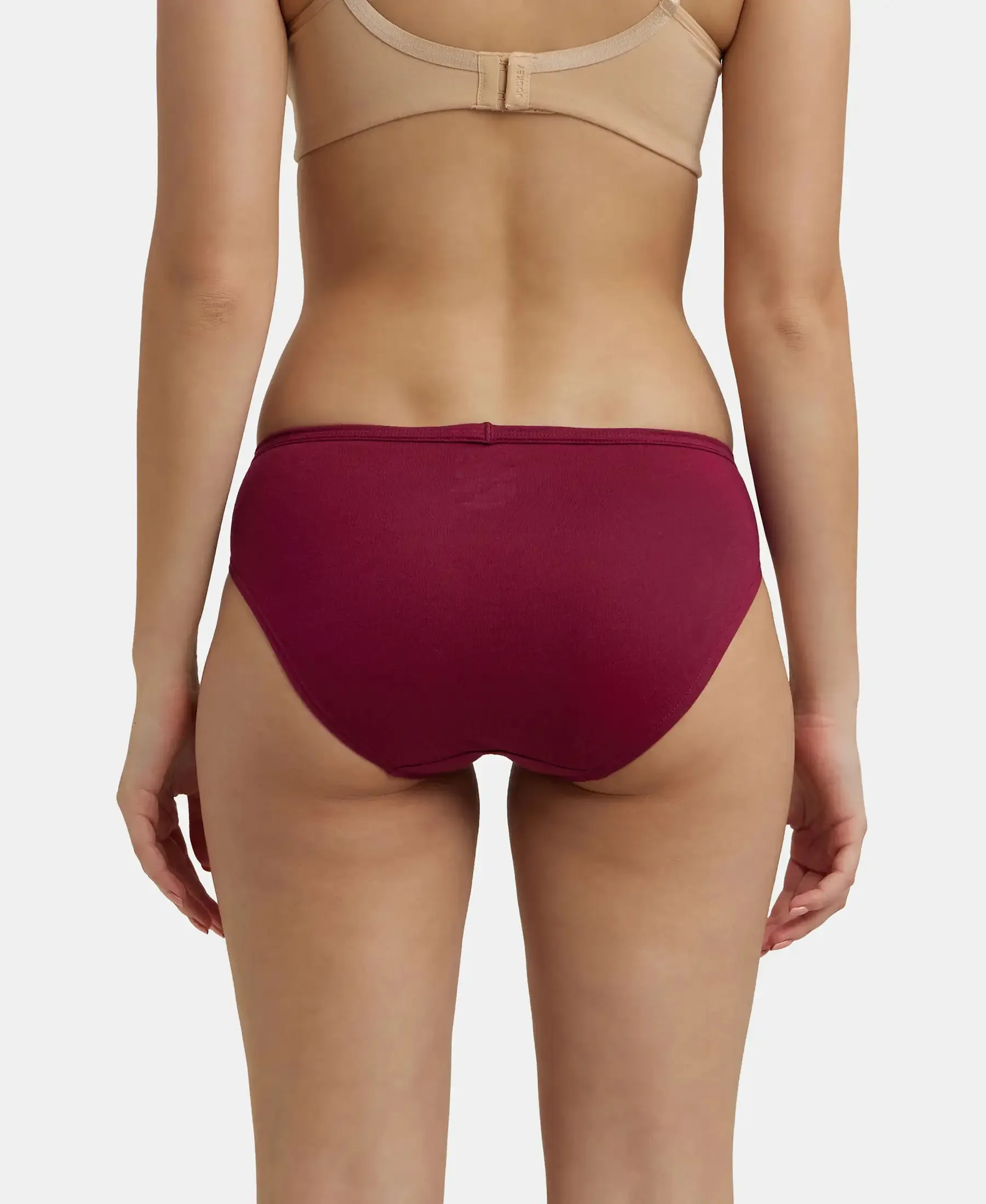 Medium Coverage Super Combed Cotton Bikini With Concealed Waistband and StayFresh Treatment - Assorted (Pack of 5)