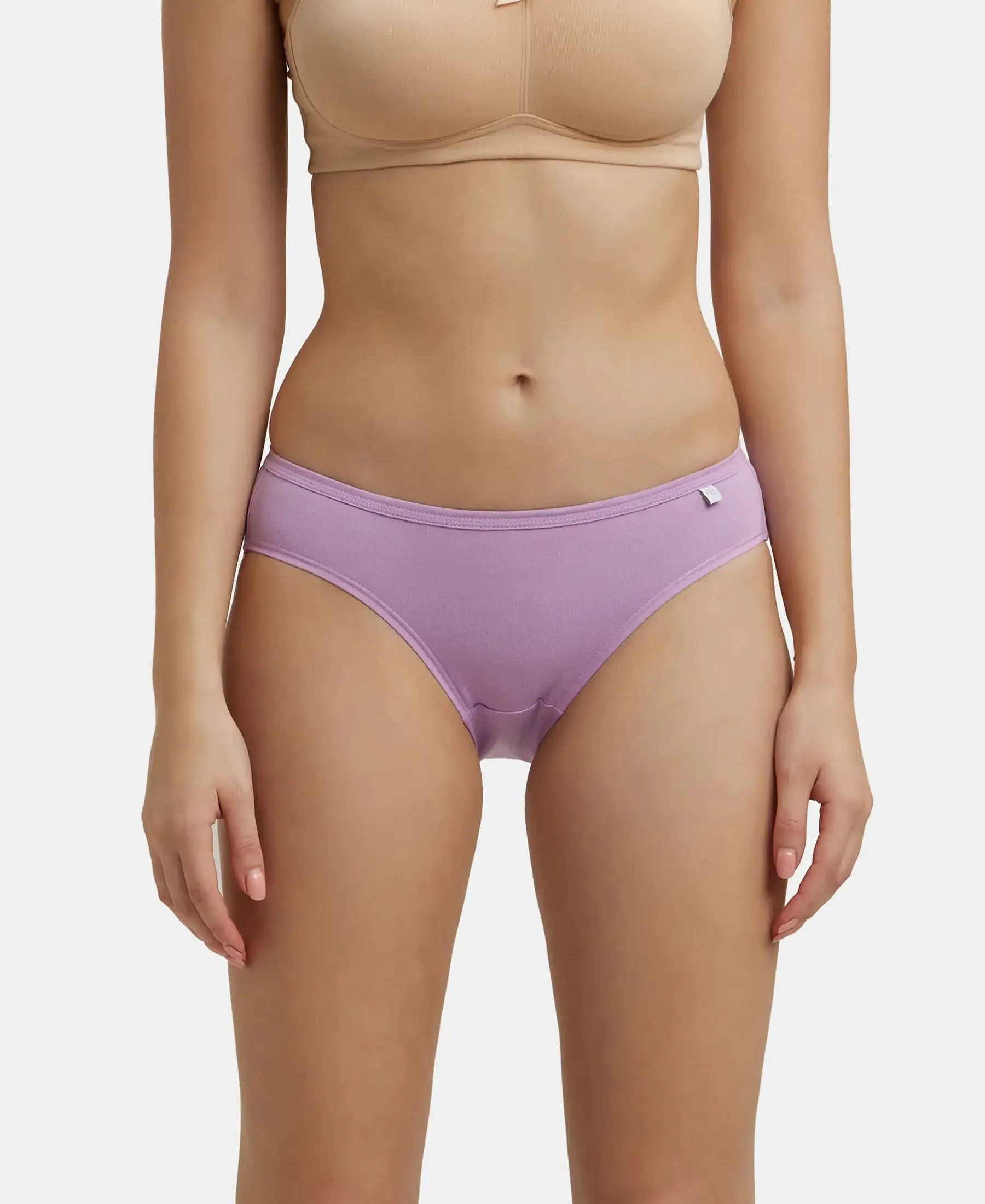 Medium Coverage Super Combed Cotton Bikini With Concealed Waistband and StayFresh Treatment - Assorted (Pack of 5)