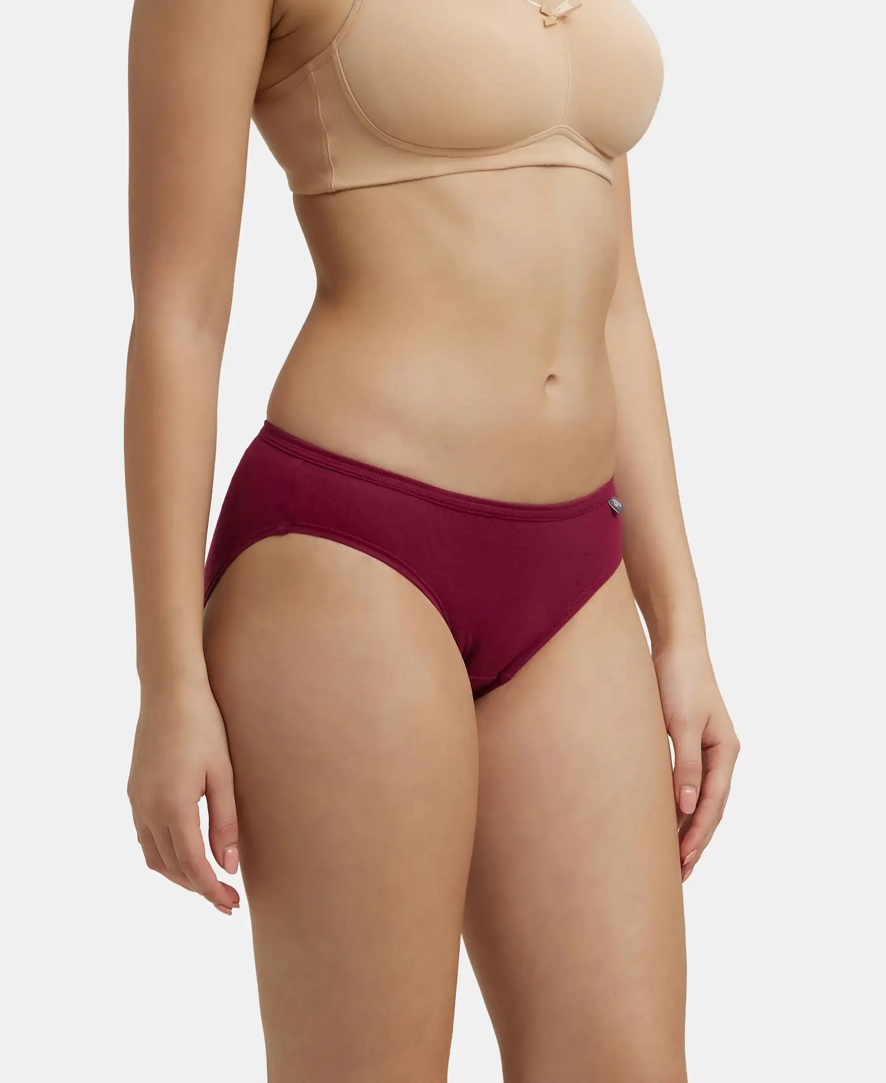 Medium Coverage Super Combed Cotton Bikini With Concealed Waistband and StayFresh Treatment - Assorted (Pack of 5)