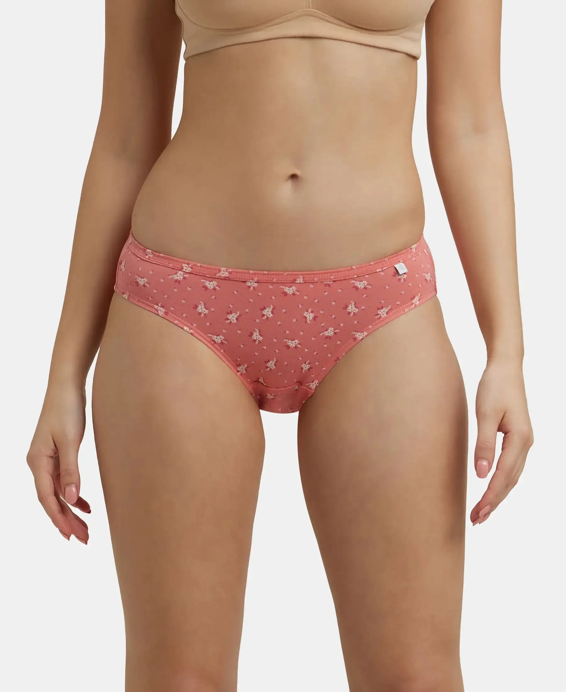 Medium Coverage Super Combed Cotton Bikini With Concealed Waistband and StayFresh Treatment - Assorted (Pack of 5)