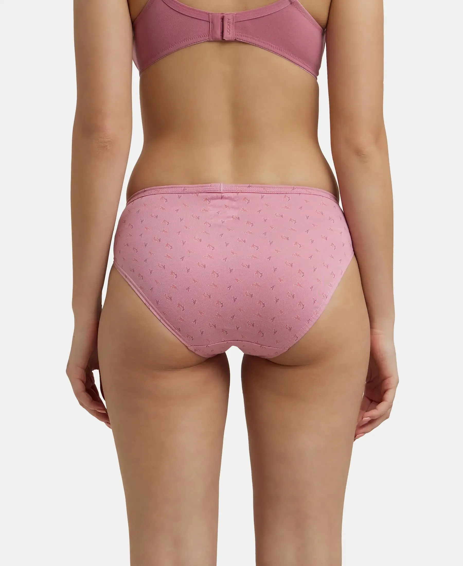Medium Coverage Super Combed Cotton Bikini With Concealed Waistband and StayFresh Treatment - Assorted (Pack of 5)