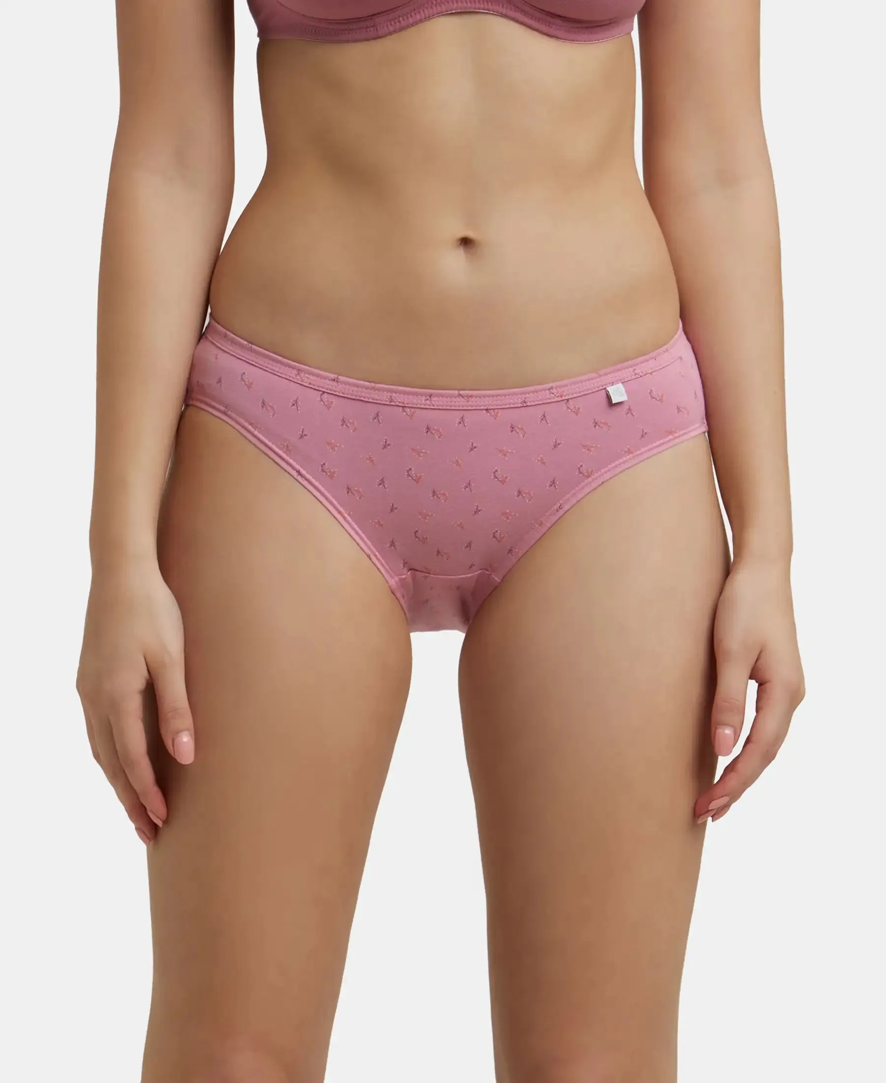 Medium Coverage Super Combed Cotton Bikini With Concealed Waistband and StayFresh Treatment - Assorted (Pack of 5)