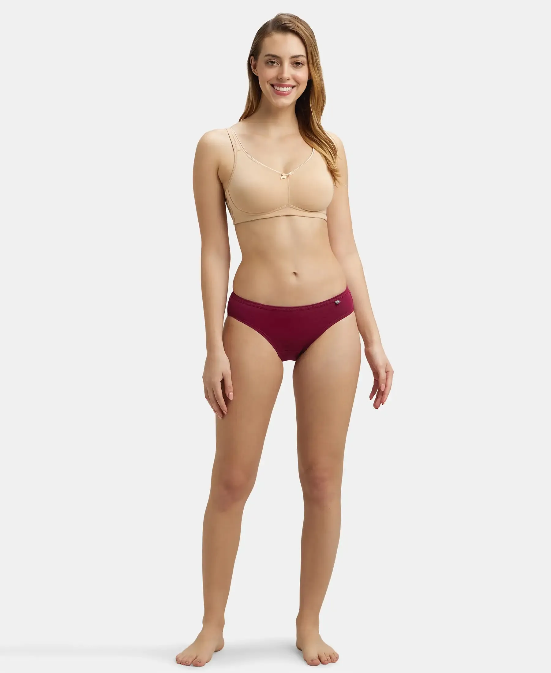 Medium Coverage Super Combed Cotton Bikini With Concealed Waistband and StayFresh Treatment - Assorted (Pack of 5)
