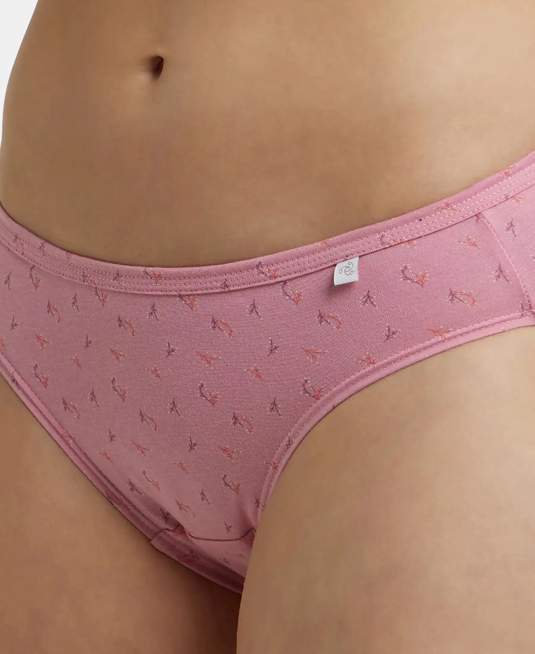 Medium Coverage Super Combed Cotton Bikini With Concealed Waistband and StayFresh Treatment - Assorted (Pack of 5)
