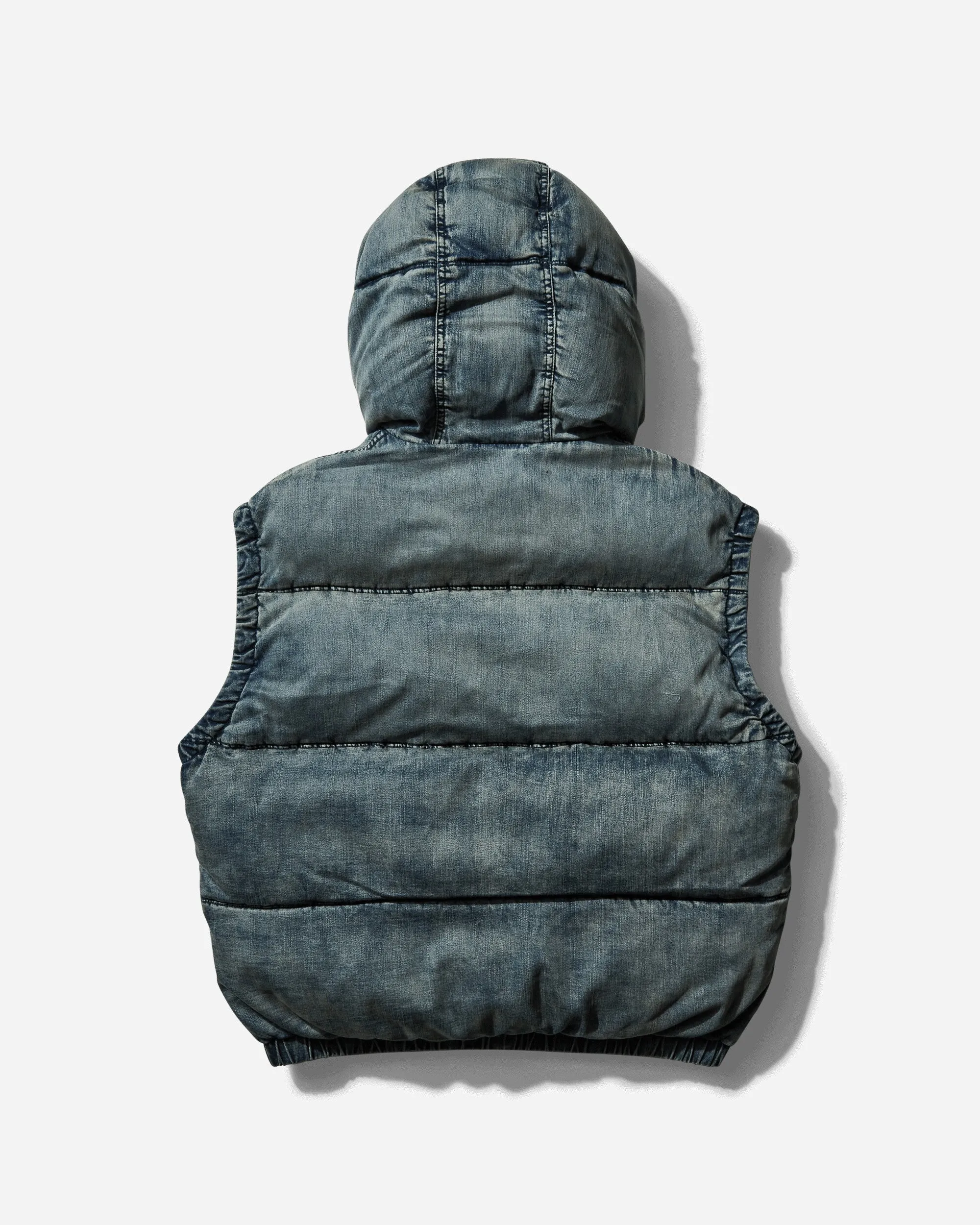 Men's Faded Denim Padded Vest Blue
