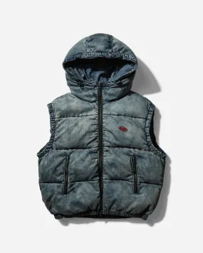 Men's Faded Denim Padded Vest Blue