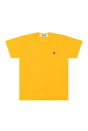 Mens Small Red Heart Play Tshirt In Yellow