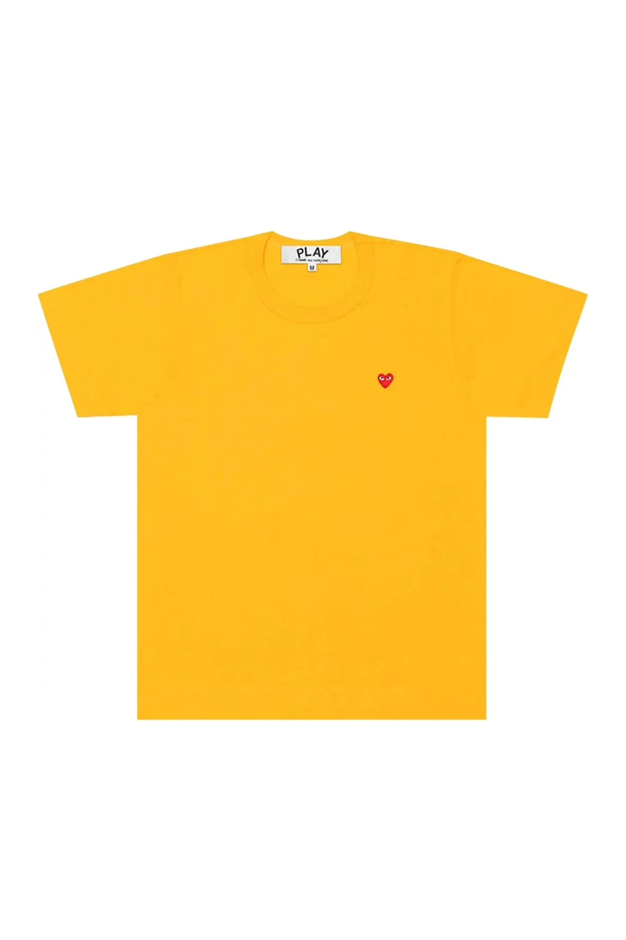Mens Small Red Heart Play Tshirt In Yellow