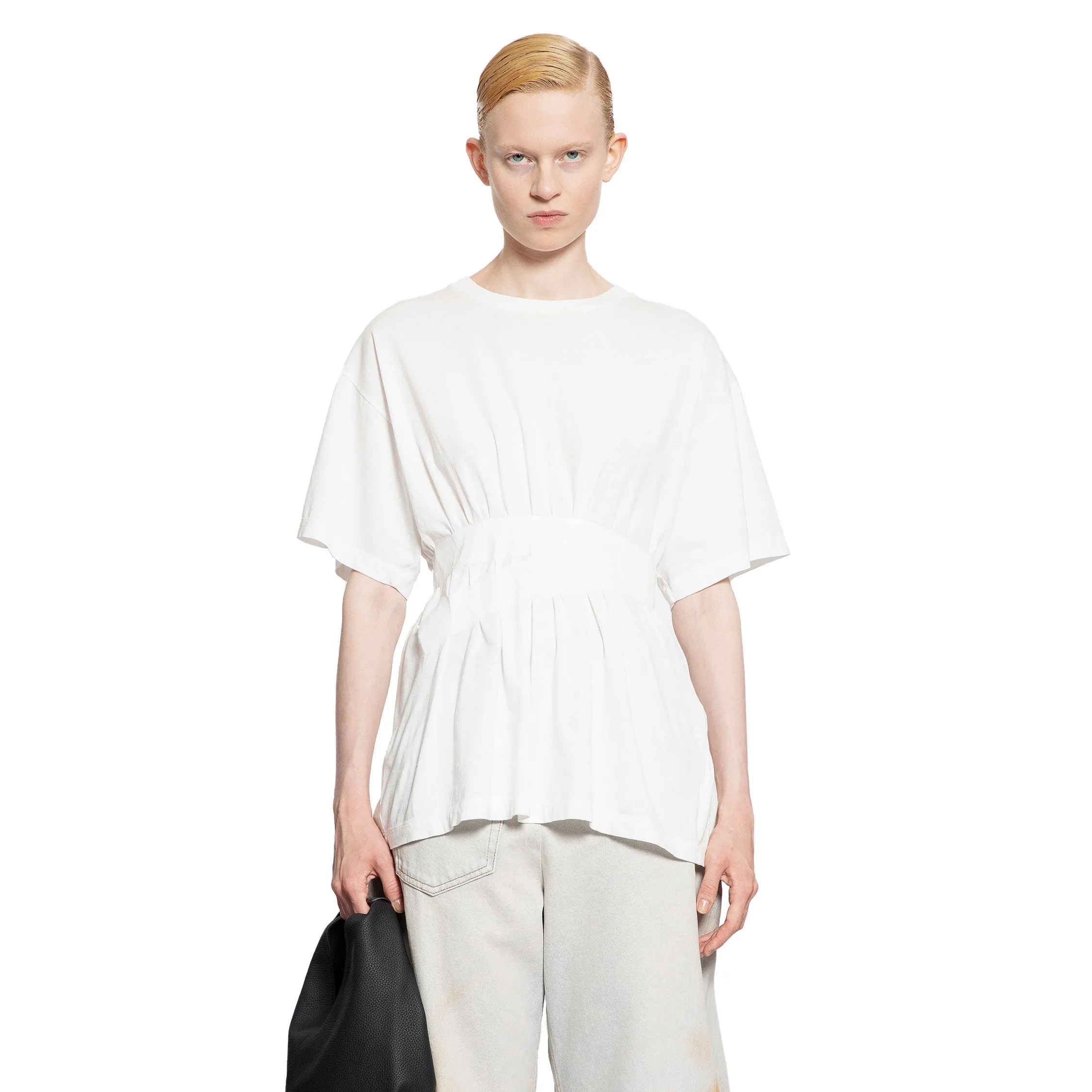 MM6 MAISON MARGIELA WOMAN WHITE T-SHIRTS & TANK TOPS