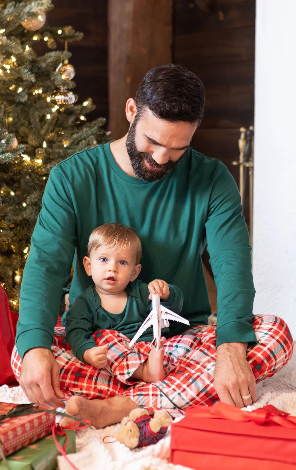 Modern Plaid Pullover Infant Pajamas