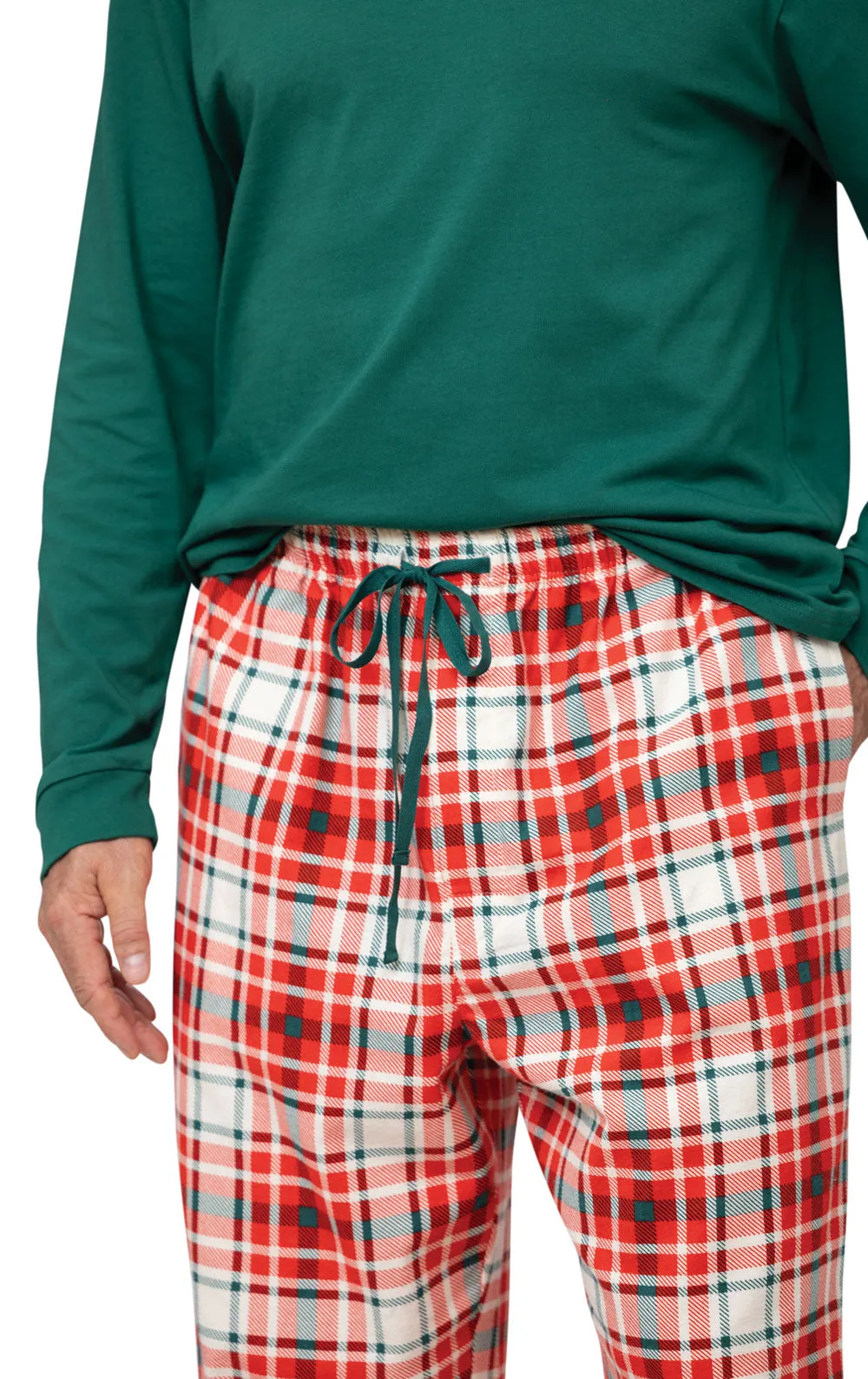 Modern Plaid Pullover Mens Pajamas - Family Set