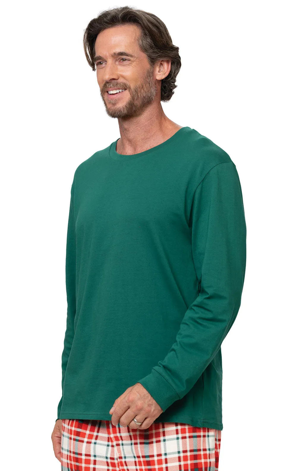 Modern Plaid Pullover Mens Pajamas - Family Set