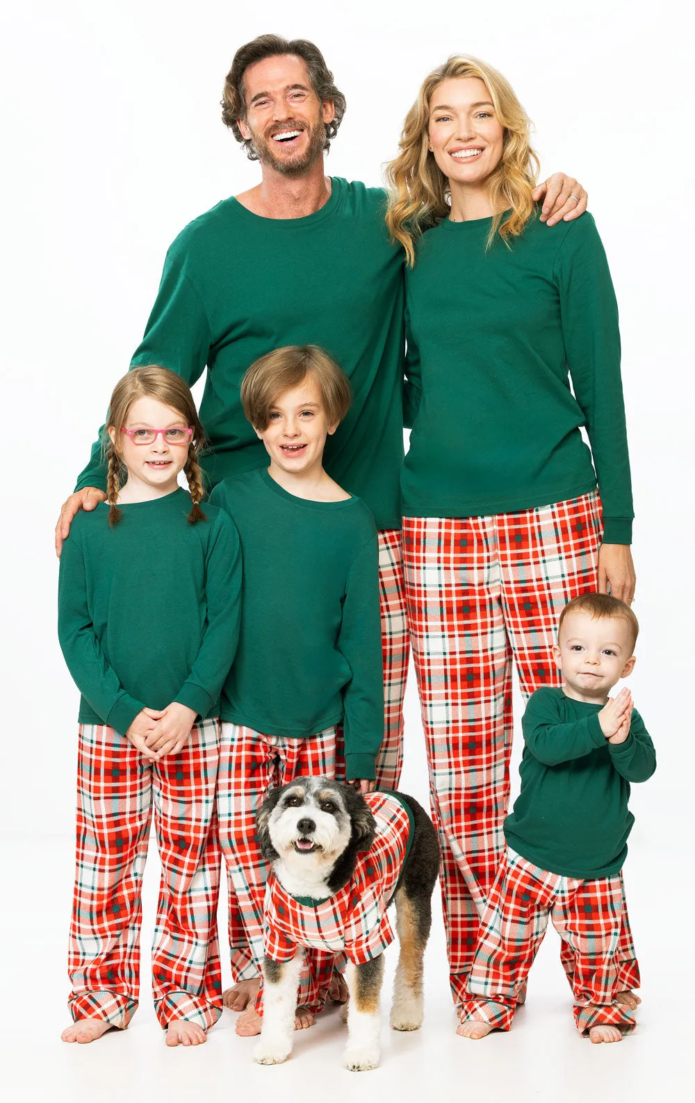 Modern Plaid Pullover Women's Pajamas - Family Set