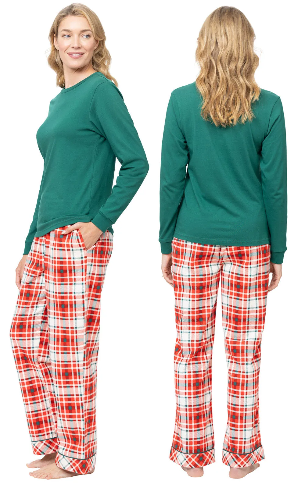 Modern Plaid Pullover Women's Pajamas - Family Set