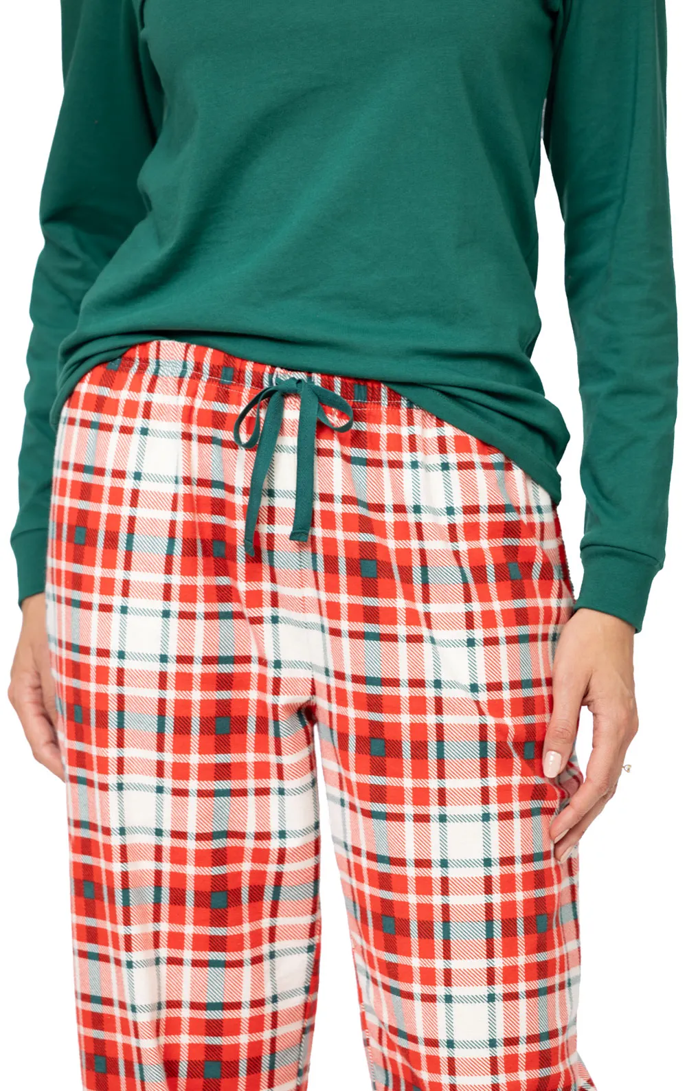Modern Plaid Pullover Women's Pajamas - Family Set