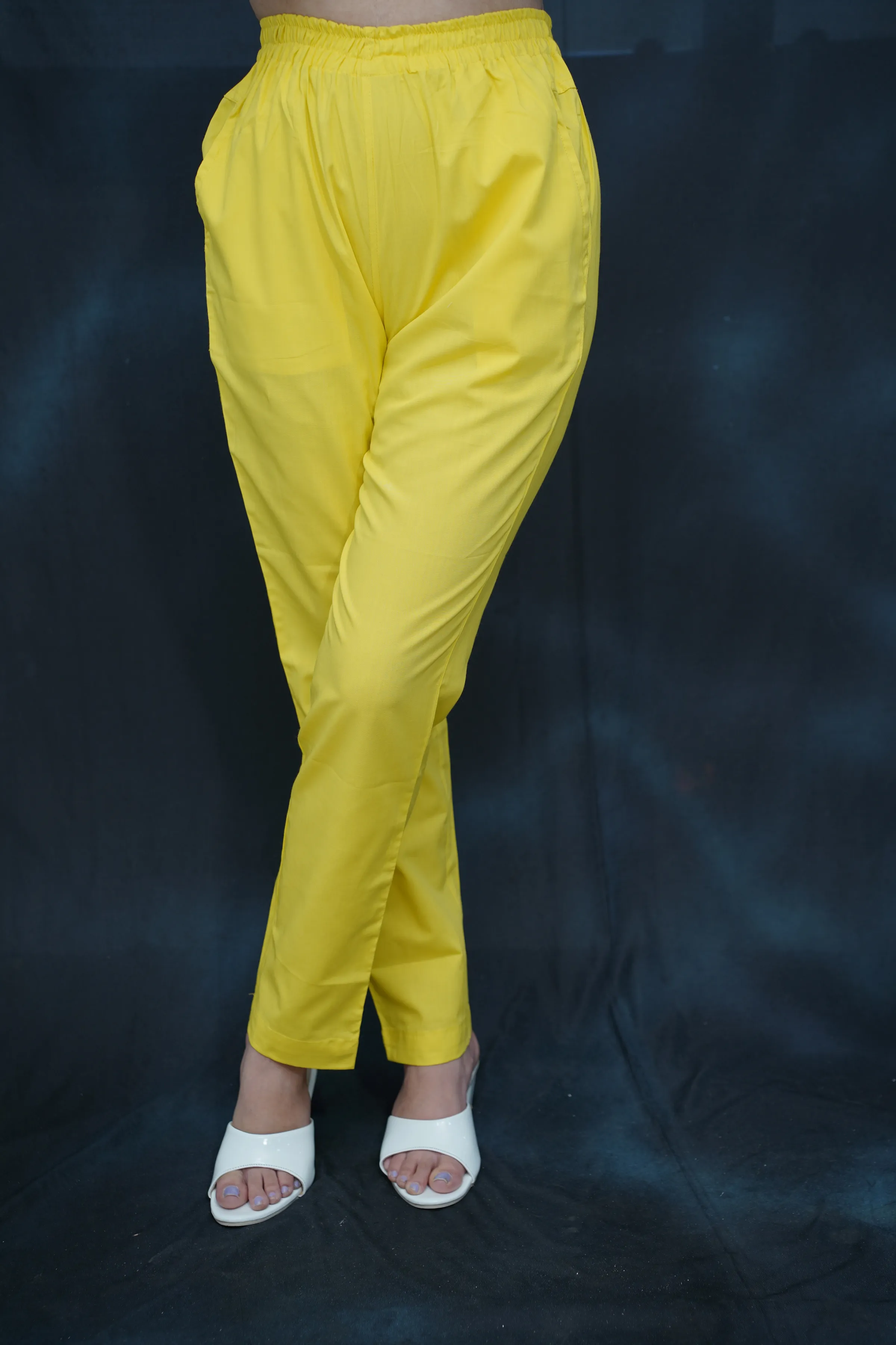 Neon Yellow Cotton Kurti Pant