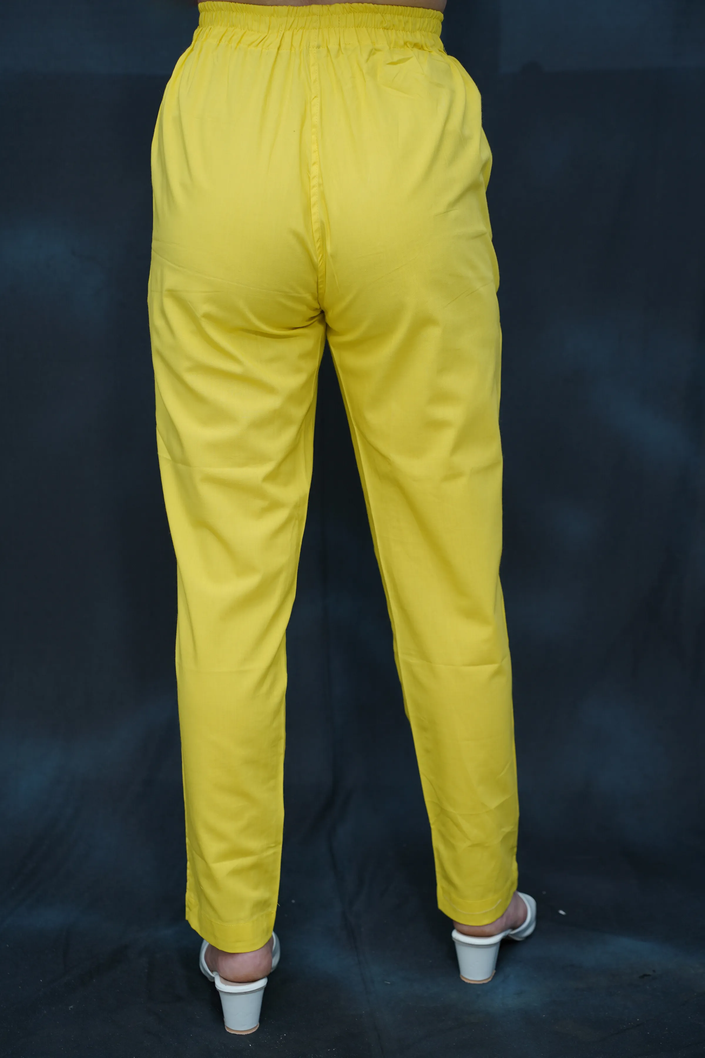 Neon Yellow Cotton Kurti Pant