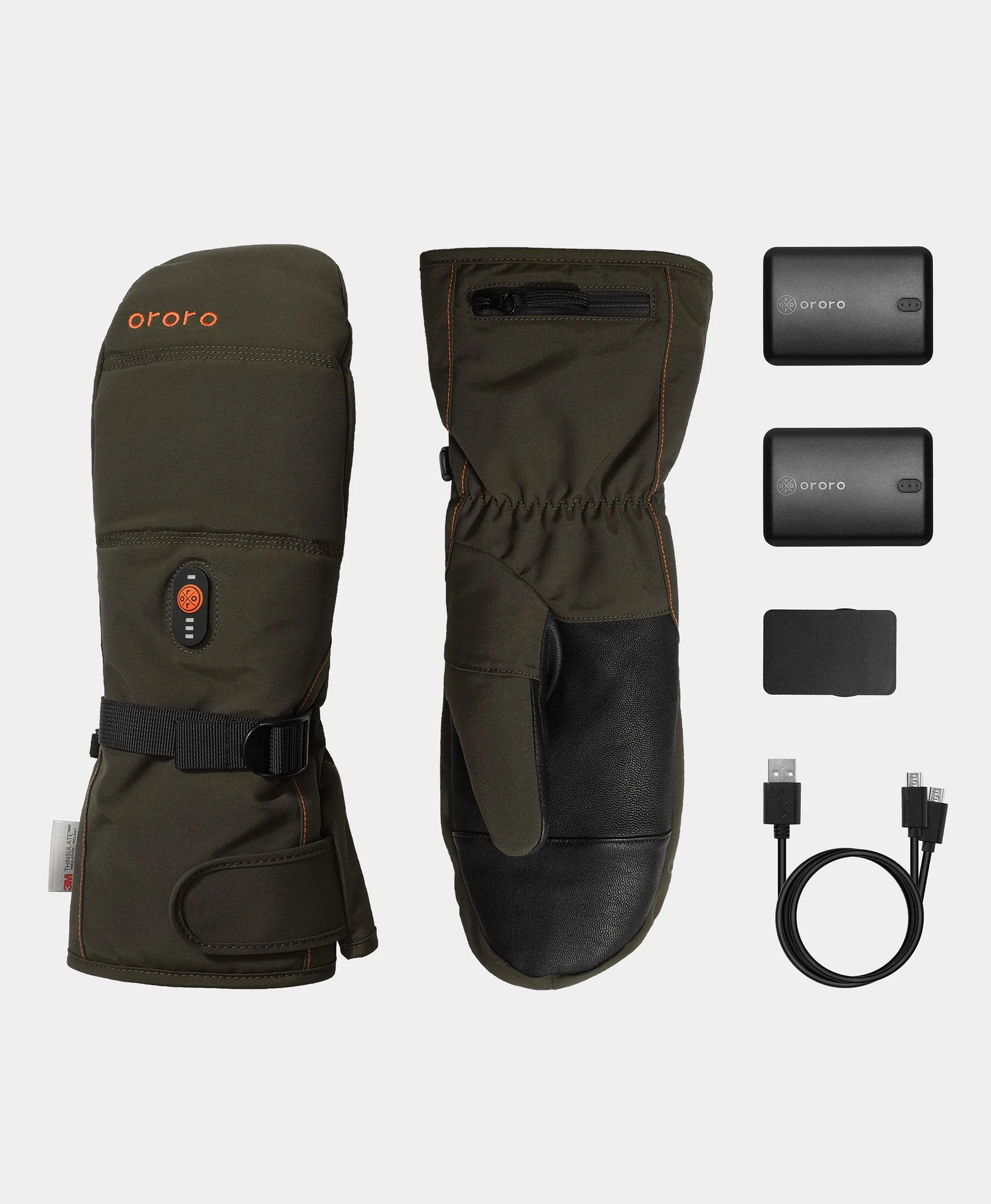 (Open-Box) "Amsterdam" Heated Mittens 2.0 - Green (Battery Set Not Included)
