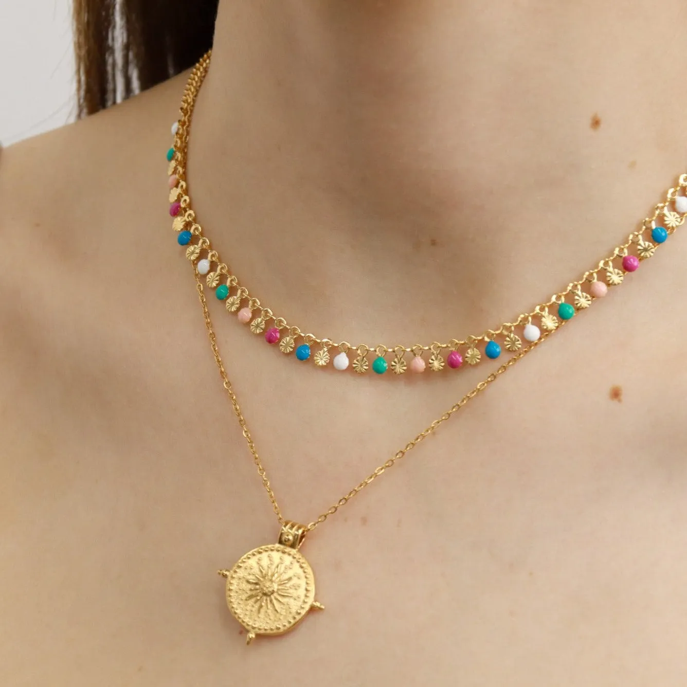 Phai | 18k gold plated Sunburst Pendant Necklace
