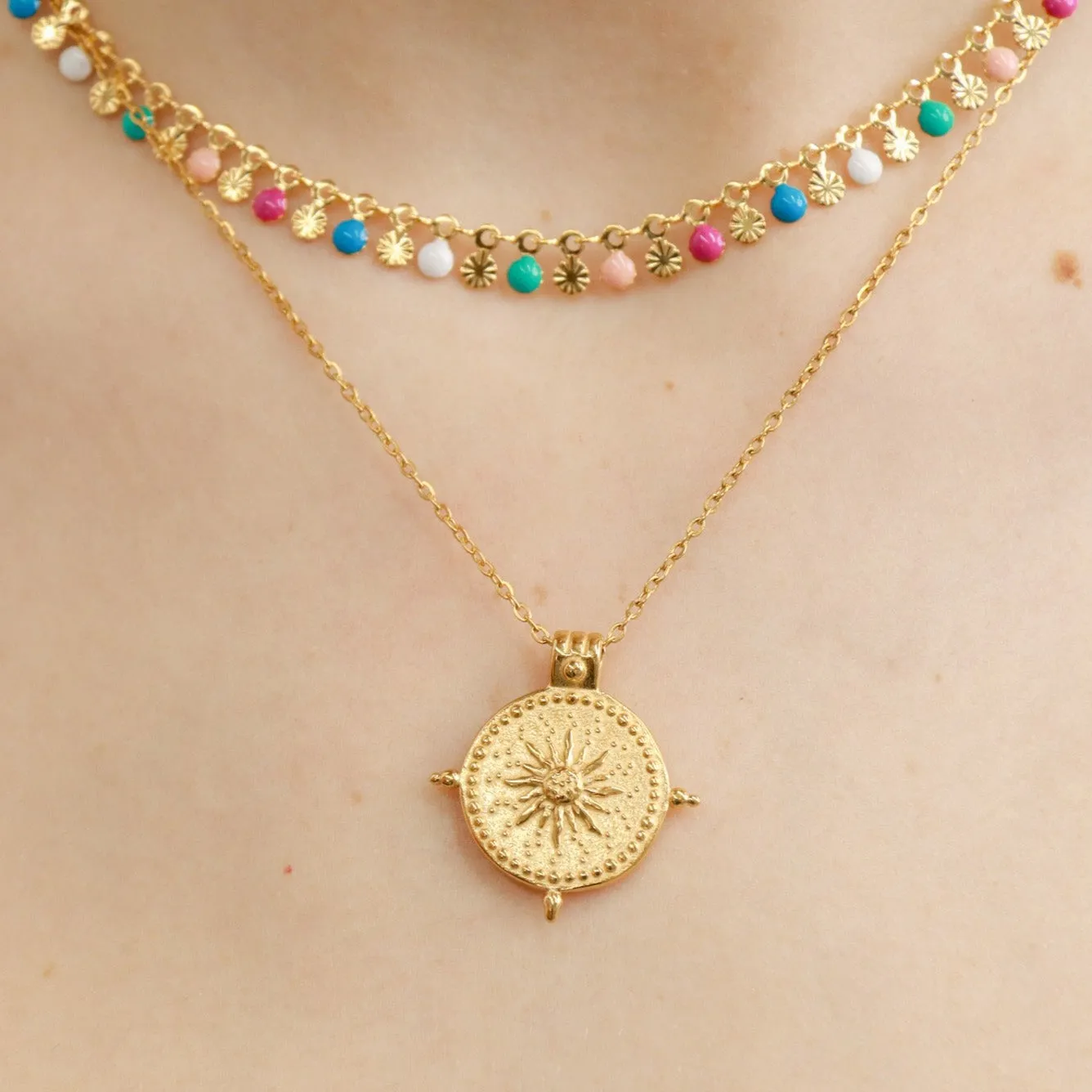 Phai | 18k gold plated Sunburst Pendant Necklace