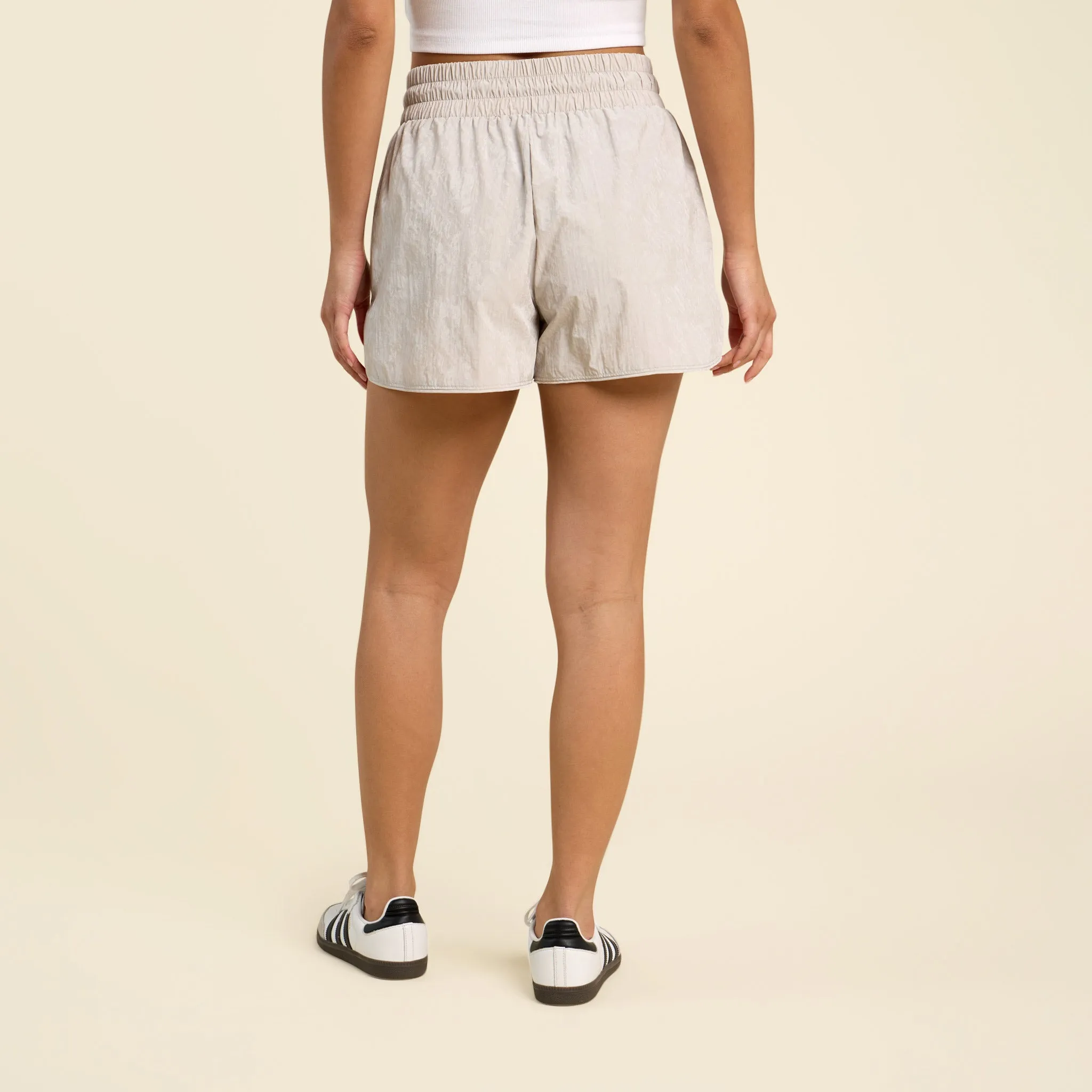 Retro Track Shorts | Pebble