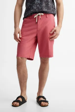 Short coupe régulière lin et coton - Homme