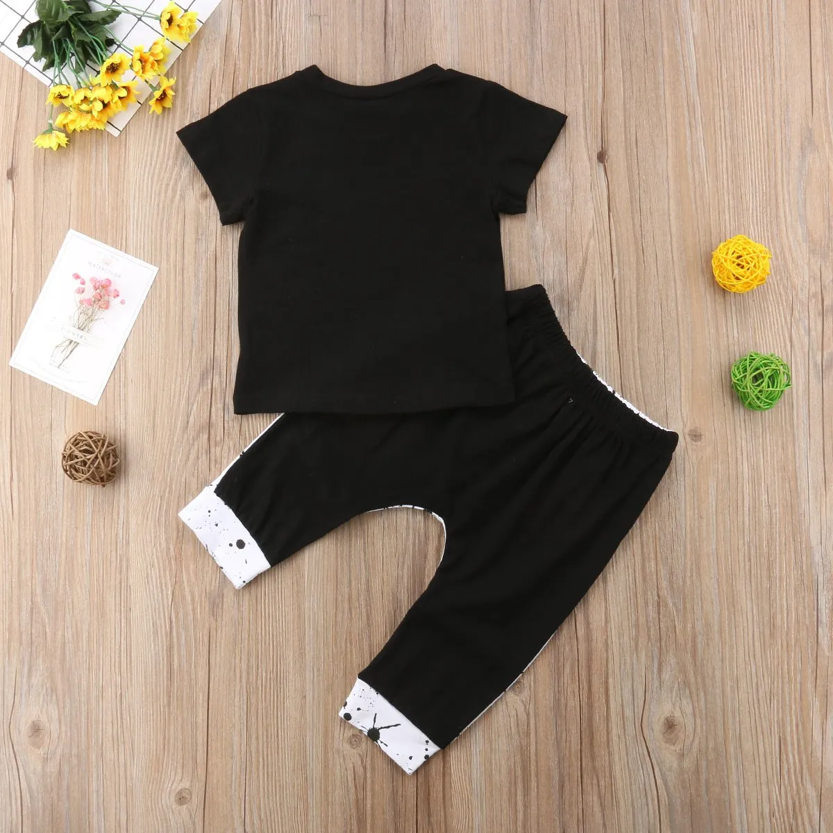 Skull Tops T-shirt Pants Leggings Cotton Outfits Set Baby Party Clothes Hallowen Boys Clothes 3M-4T