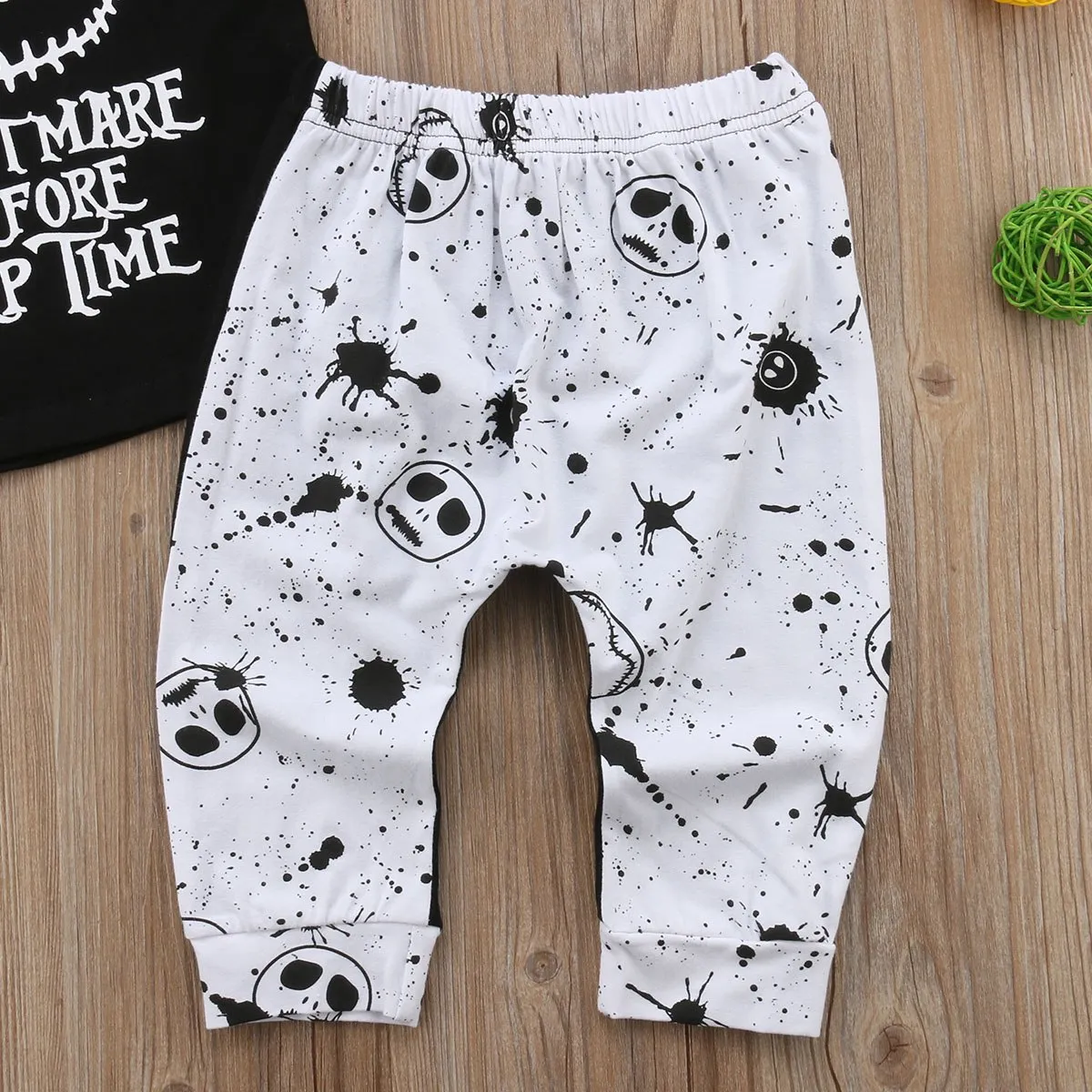 Skull Tops T-shirt Pants Leggings Cotton Outfits Set Baby Party Clothes Hallowen Boys Clothes 3M-4T
