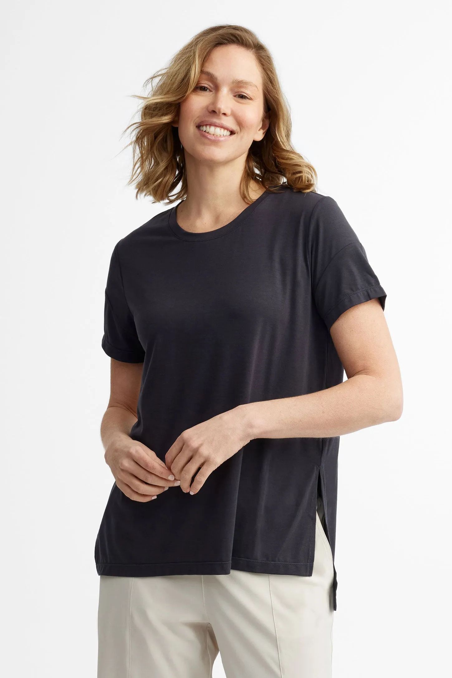 T-shirt col rond Lyocell - Femme