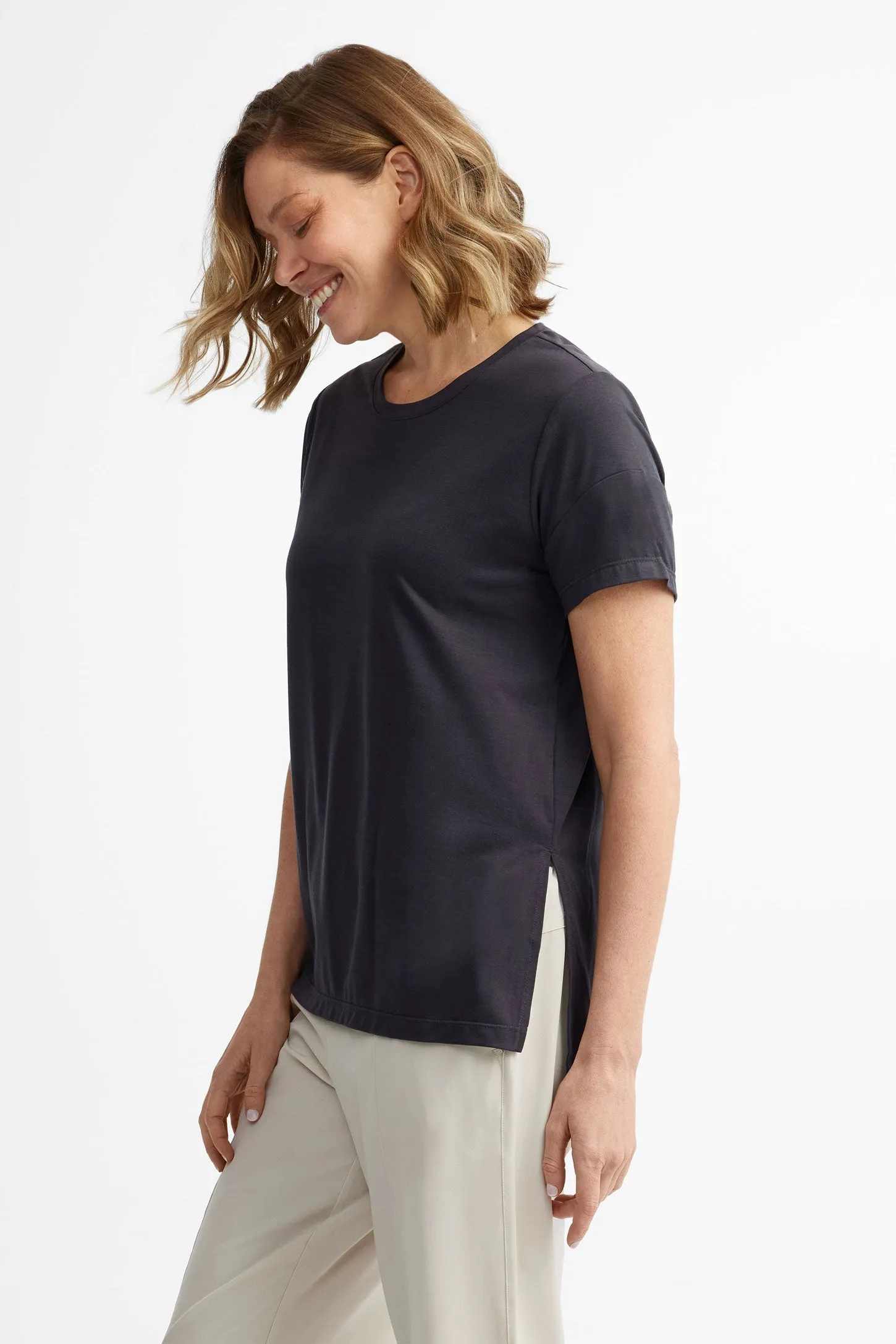 T-shirt col rond Lyocell - Femme