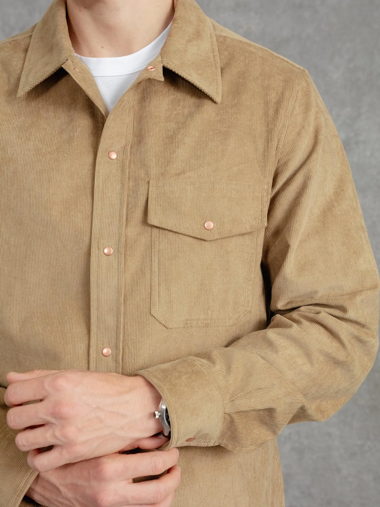 The Cord Saint Studded Shirt - Natural
