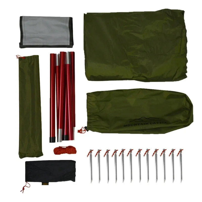 Ultralight Outdoor Camping Big Pyramid Tent Awnings 3-4 Person  Shelter With Chimney Hole For Bird Watching Cooking
