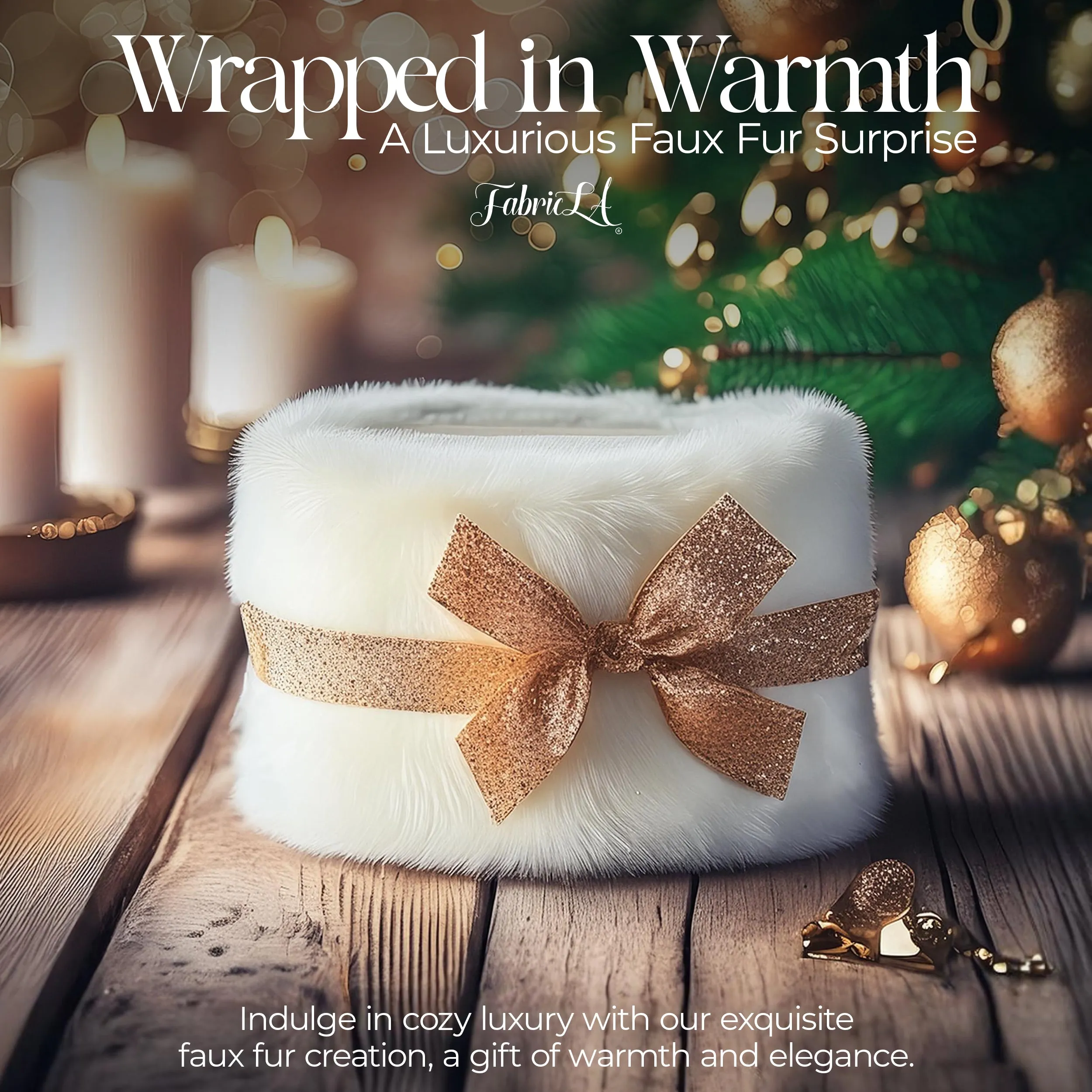 White Faux Fur Ribbon Trim 3" Wide, 6FT - Perfect for Crafts & Decor | FabricLA