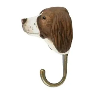Wildlife Garden Hand Carved Wooden Springer Spaniel Hook
