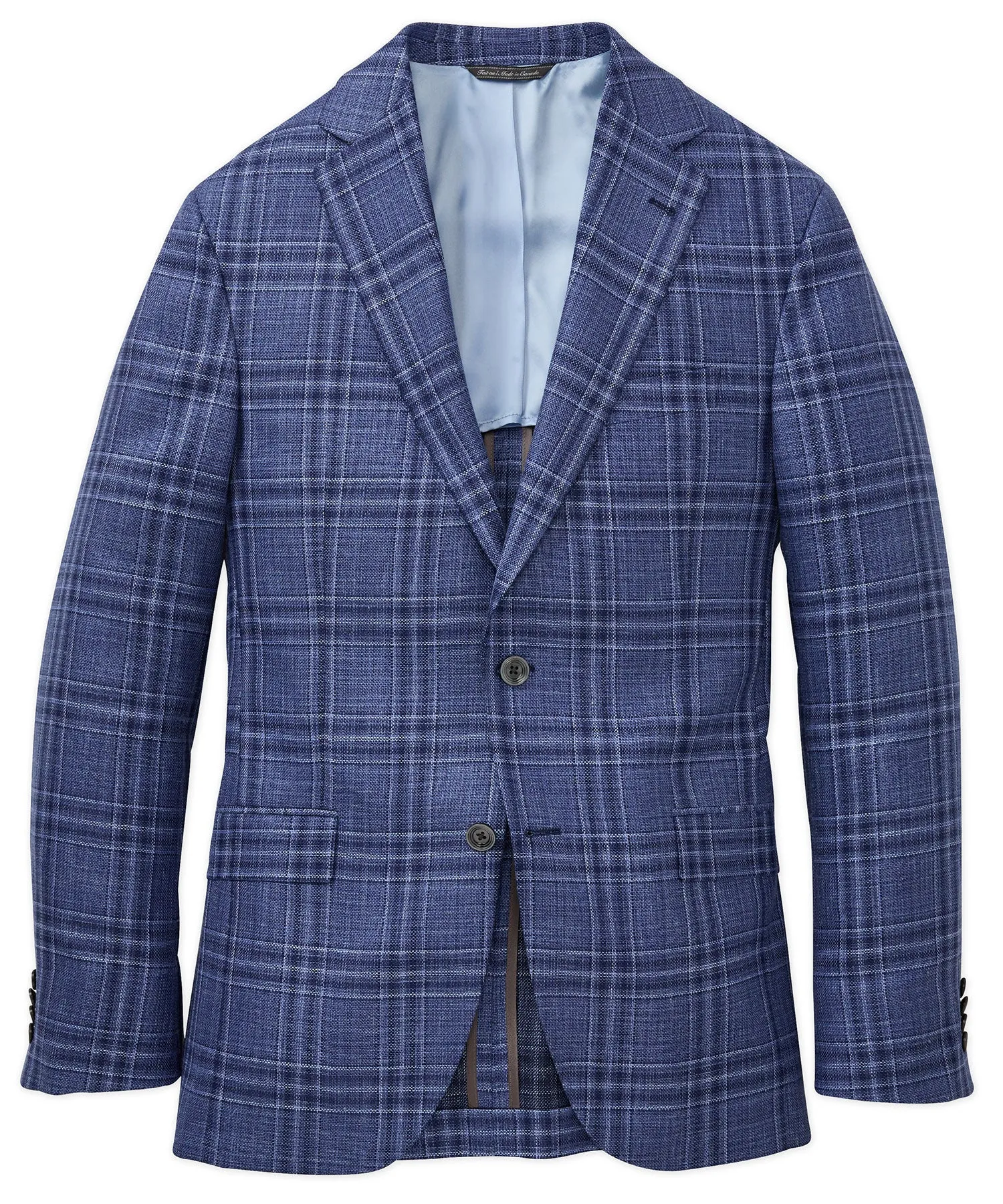 Wool-Silk-Linen Plaid Sport Coat